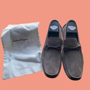 🪶 Salvatore Ferragamo Brown Suede Bit Loafers – Size 12 (Made in Italy) 🪶